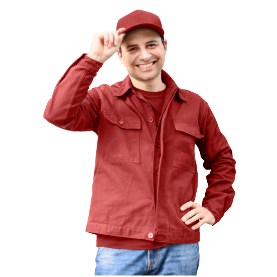 portrait driver standing near his van smiling